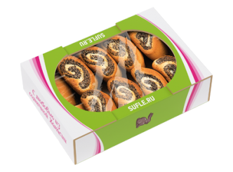 Сдобное печенье "Рулетики" маковые